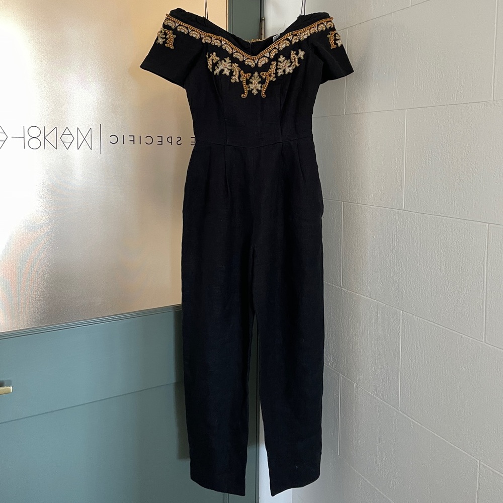 Vintage Jumpsuit with Beaded Design